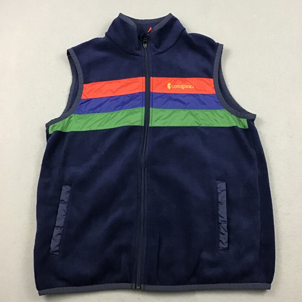Cotopaxi Vest Men Medium Blue Stripe Fleece Full Zip Retro Colorblock Jacket M